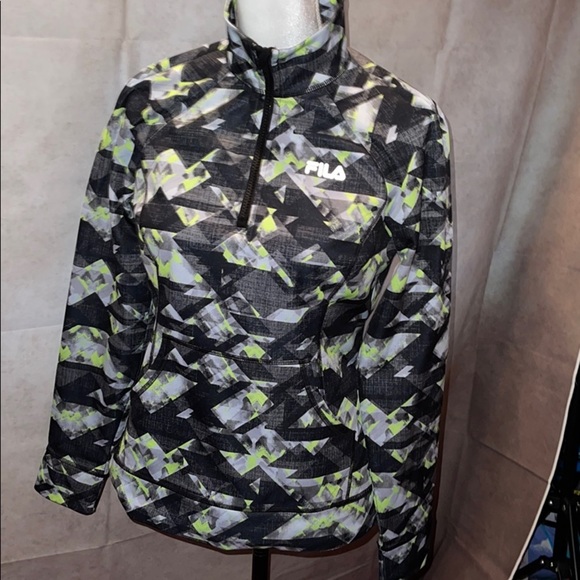 FILA Sport Track Jacket Greens & White Design - Picture 1 of 9